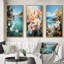 «Plumeria Lake Paradise», 3 pièces sur toile-602387307-602387287