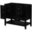Base de meuble-lavabo 36 po en noir - moderne, contient 1 armoire et 3 tiroirs modernes