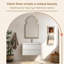  Meuble-lavabo flottant blanc minimaliste 36 po avec lavabo en résine intégré et tiroirs en U 36 po-221576895