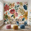 Papier peint floral abstrait mural-490831795-490831792