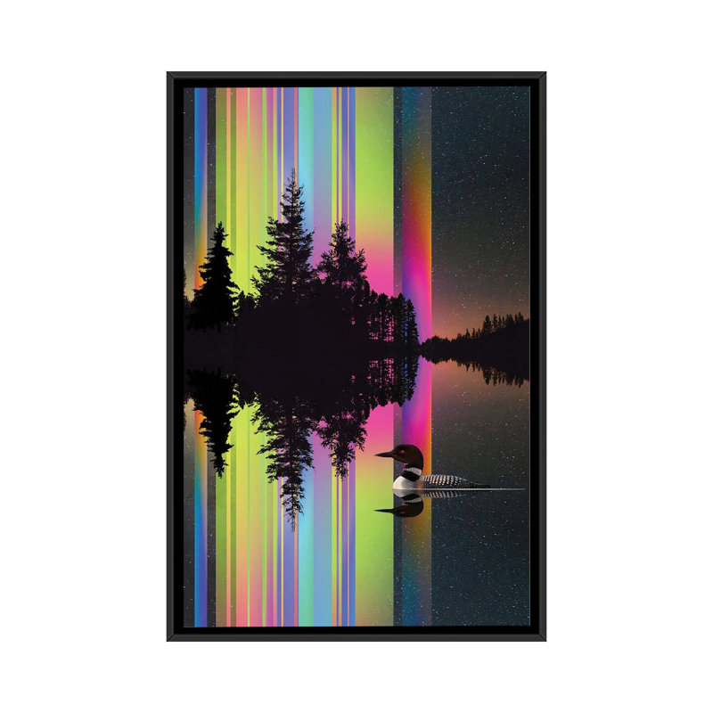 Lake Lights, Cadre flottant noir, H 26 po x l 18 po