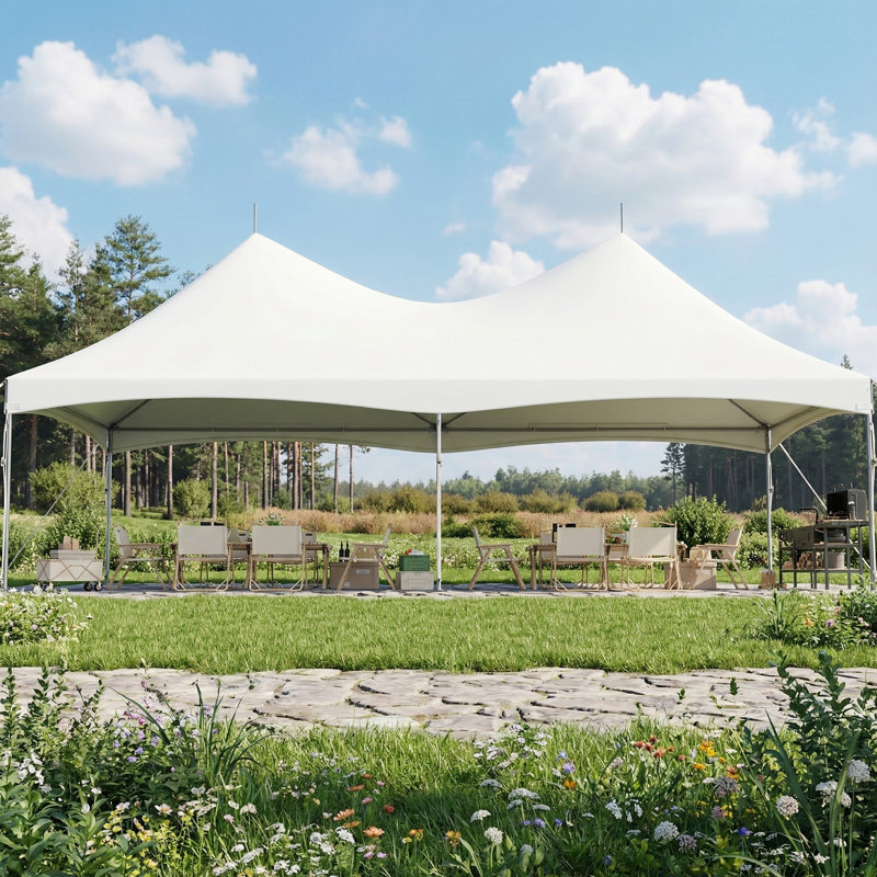 20 X 40Ft Party Tent, Outdoor Canopy With Pvc Top,  Heavy Duty High Peak Shelter For 130 People, 20 x 40 FT