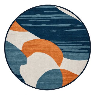 Machine Washable Watercolor Gray Area Rug