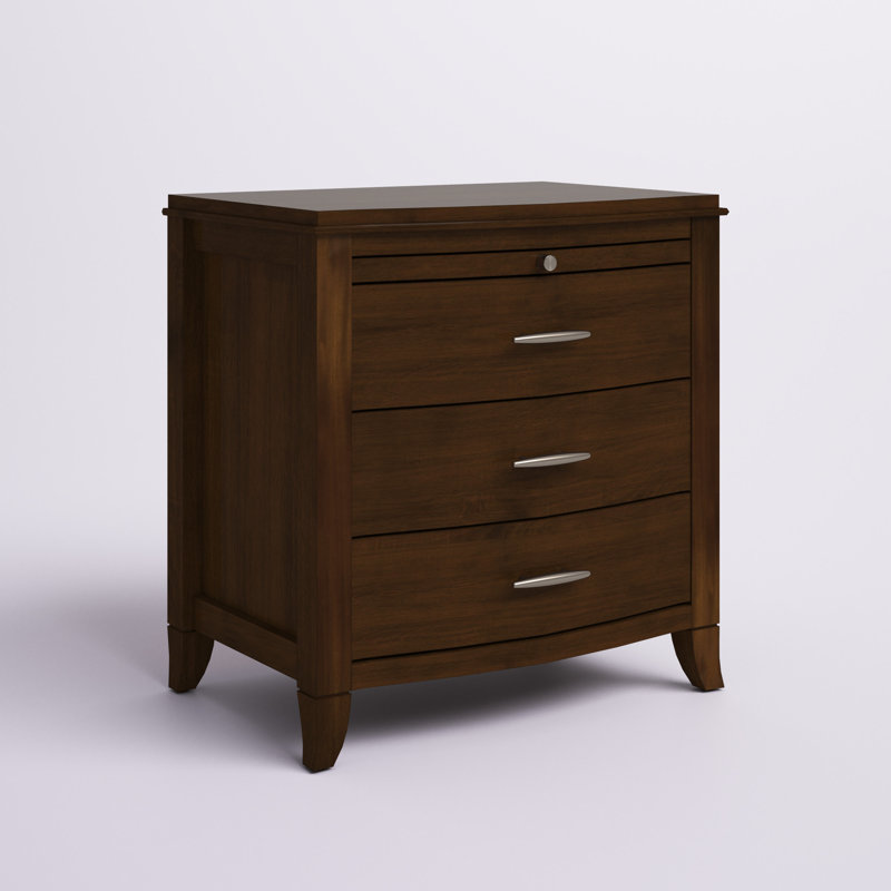 Aleidy 26'' W Solid Wood Nightstand, Cinnamon