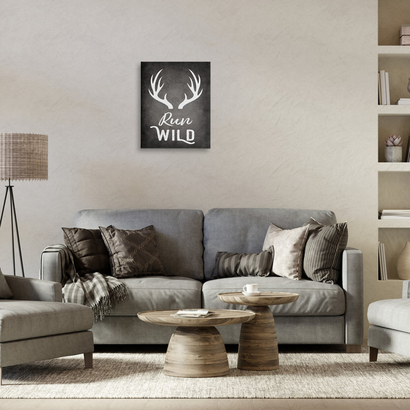 Art mural sur toile Run Wild Antler par Ashley Calhoun, H 20 po x l 16 po