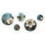 Fleurs blanches et bleues, coquelicots, arbre IV