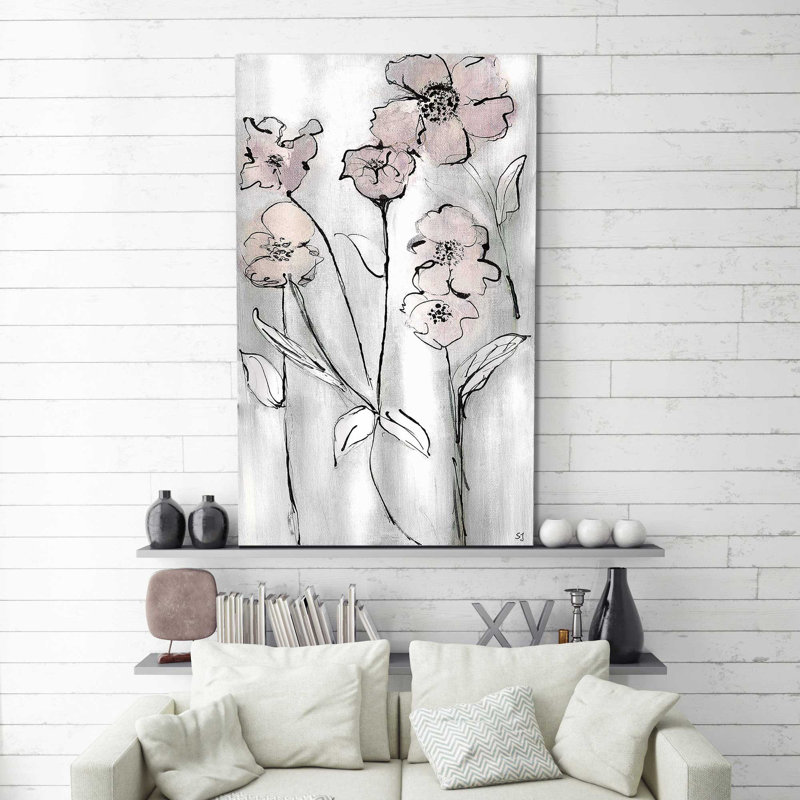 «Wildflowers II», reproduction de peinture acrylique sur toile, H 40 po x l 24 po x P 1,5 po