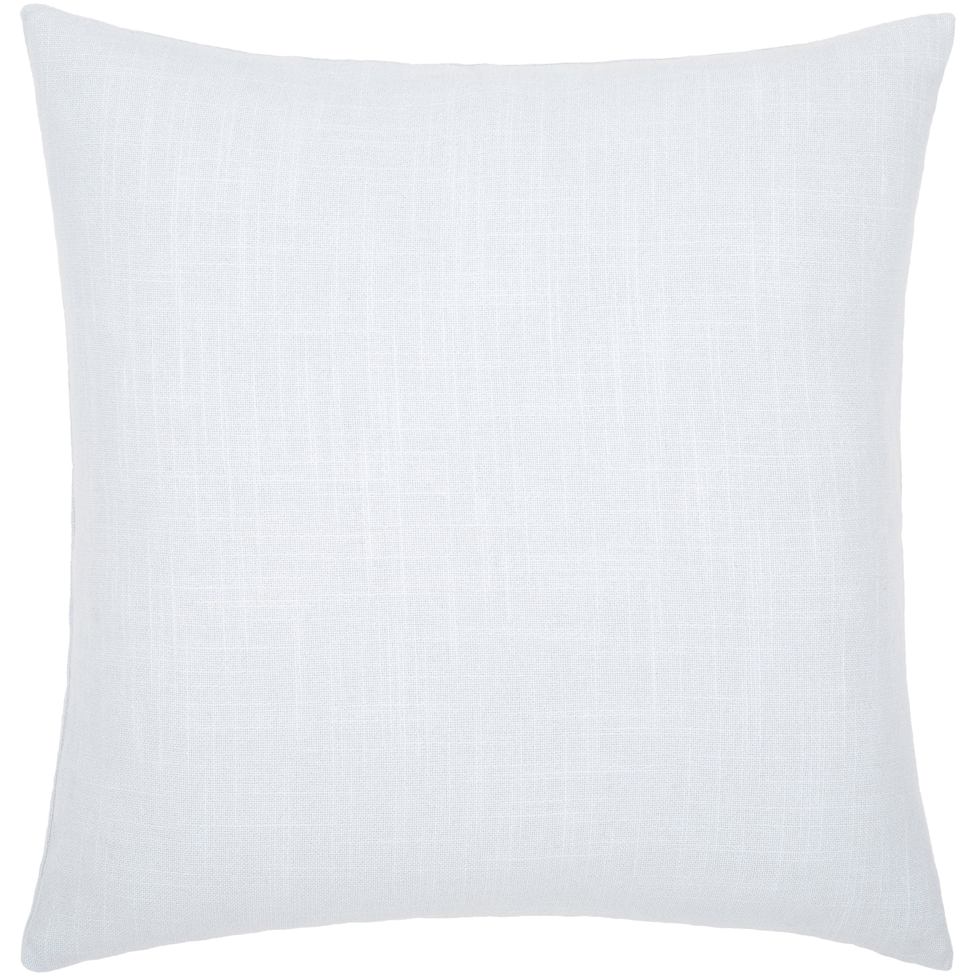 Decatur Embroidered Cotton Throw Pillow, 22" x 22", Pale Blue/Mustard/Dusty Pink, Down