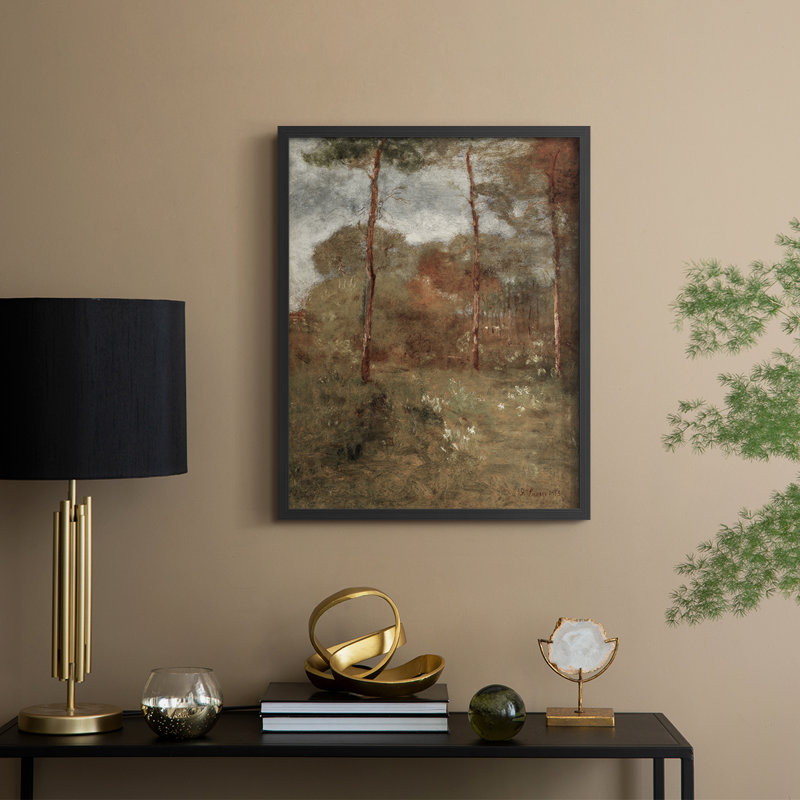 «Vintage Landscape CLXVII», reproduction encadrée - bois massif, Black, 21" H x 17" W