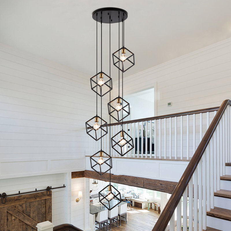 Luminaire suspendu géométrique à 7 lumières Reekha
