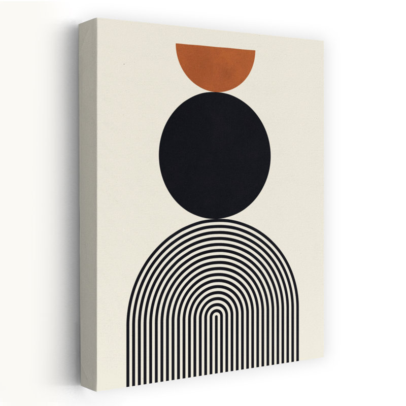 «Stacked Geometric Forms Abstract», reproduction d'art géométrique murale contemporaine, 36" H x 24" W