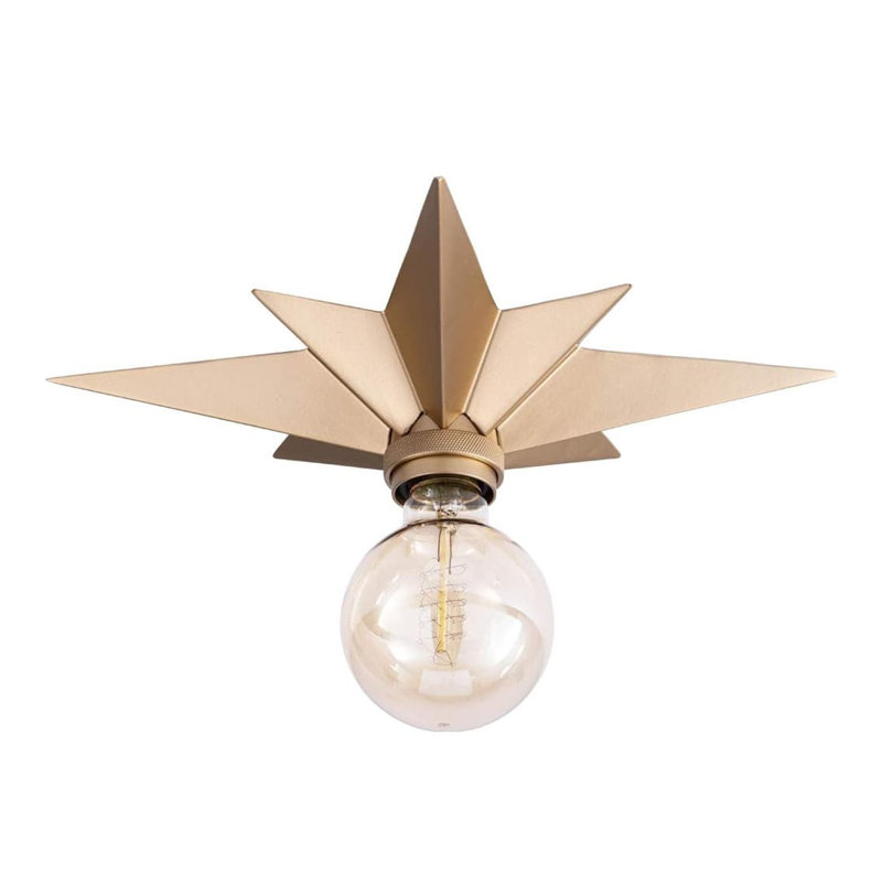 Star Flush Mount Ceiling Light - Perfect for Bedroom, Study, Hallway and Entryway, ‎Brass