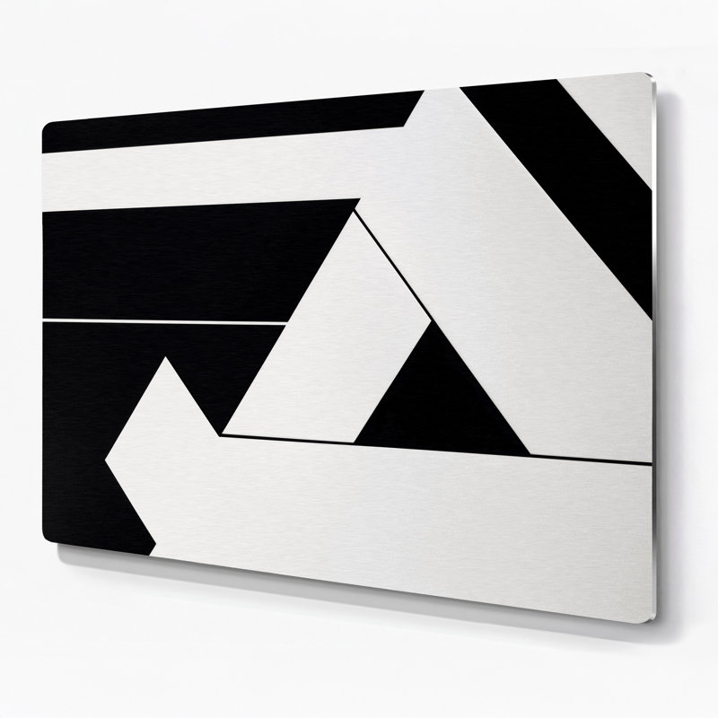 Minimalisme 73, art mural gris en métal, H 20 po x l 30 po