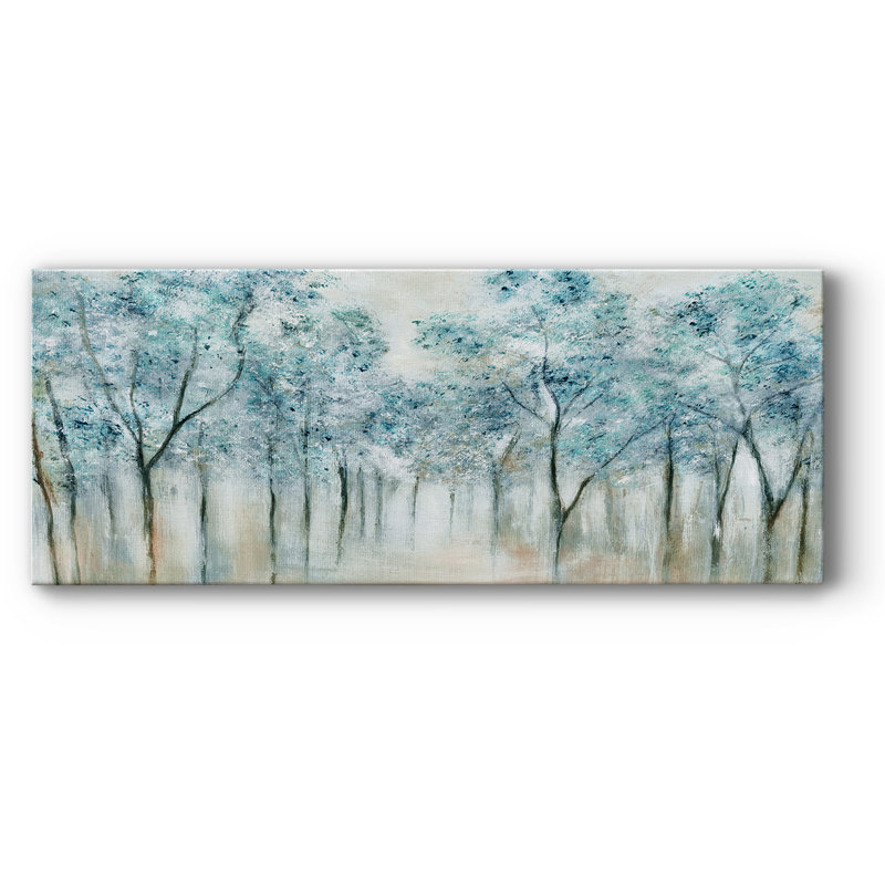 Printemps bleu sur toile, H 12 po x l 30 po x P 1,5 po