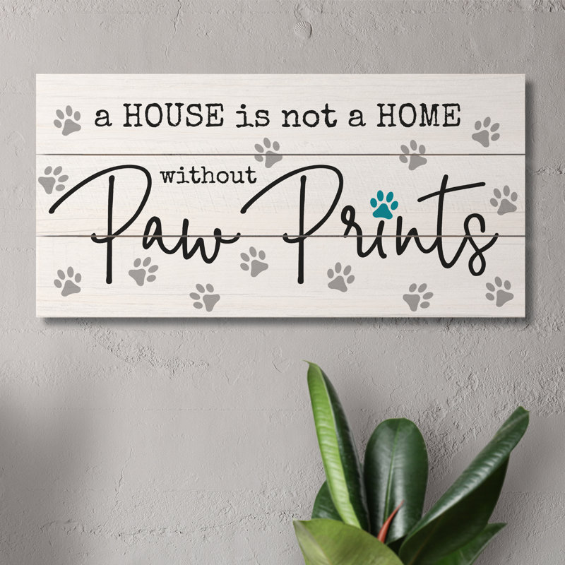 Panneau décoratif en bois Paw Prints 12 po x 6 po