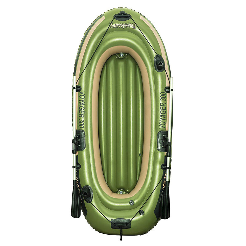 Bestway Hydro-Force Voyager 300 8' Inflatable Boat Water Raft with Aluminum Oars
