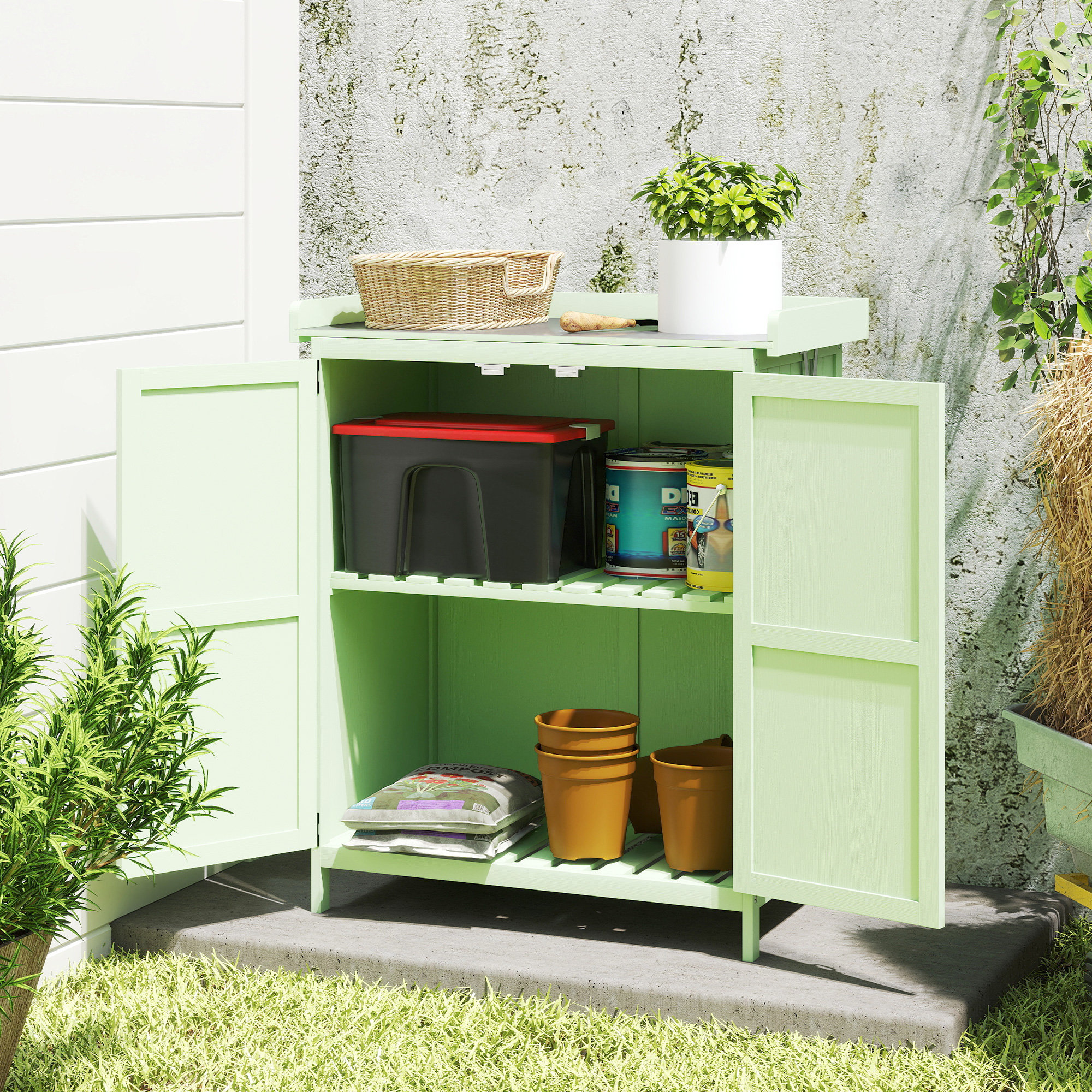 Storage Box External Outsunny Outdoor Storage Box | Wayfair.co.uk