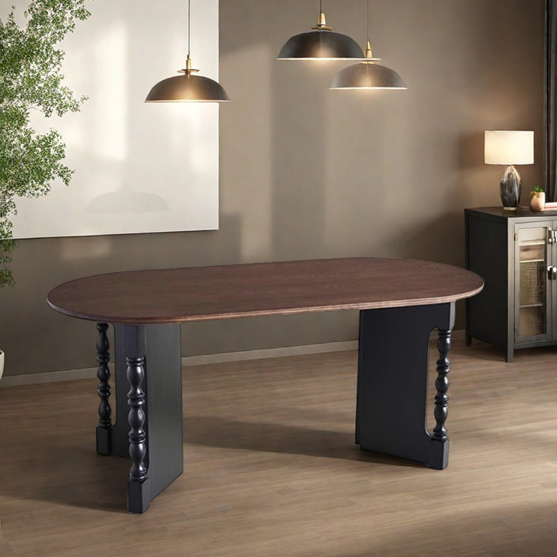 Table ovale française French, H 29,52 po x L 62,99 po x l 33,46 po