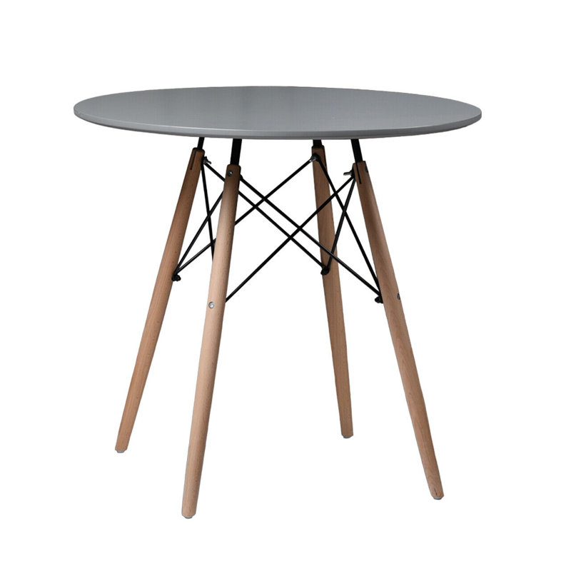 Rafelo Round Solid Wood Dining Table, Grey