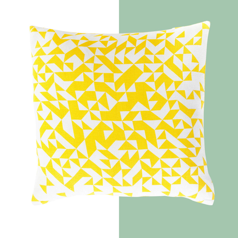 Teori Geometric Cotton Throw Pillow, 22" x 22", Pink\Neutral, Pillow Cover Only - No Insert