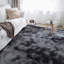 Tapis à poils longs rayé gris foncé-2131190324