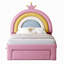 Lit tapissier arc-en-ciel design, lit plateforme en velours avec tiroir de rangement Princess-1479847699