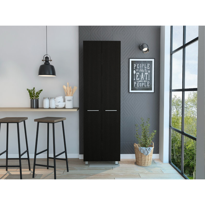 Garde-manger Baleare, cinq tablettes intérieures, quatre pieds, Black