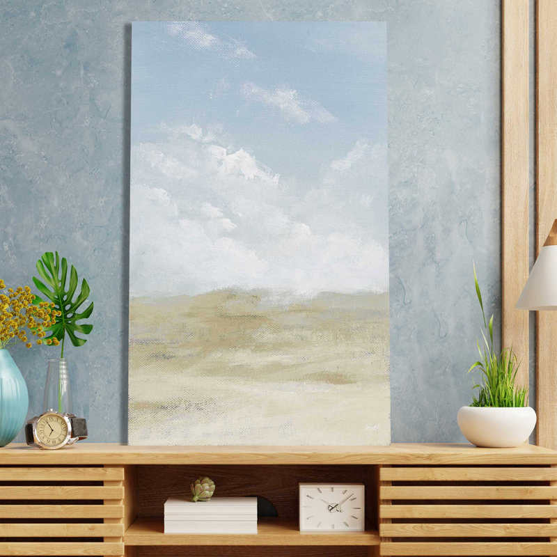 Ciel bleu au-dessus - Peinture, L 18 po x H 30 po, Toile tendue