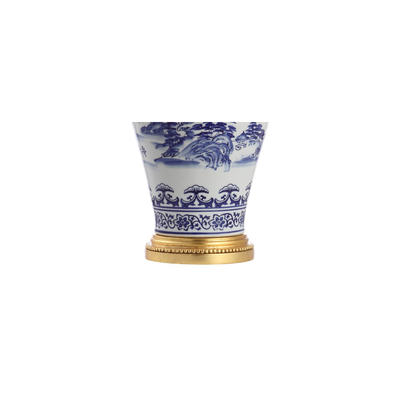 Lampe de chevet bleue / blanche / laiton 26,5 po Fedelia