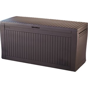 Keter Comfy 71 Gallon Durable Resin Outdoor Storage Deck Box For Furniture and Supplies