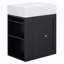 Meuble-lavabo de 20 po avec lavabo en céramique, armoire de rangement en MDF avec tiroir, tablette latérale et poignée dorée - Meuble-lavabo moderne peu encombrant-1404695700