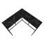 Console de chambre à coucher - Stratifié noir avec structure en métal robuste, aspect de marbre moderne d'angle étroit pour cadre d'entrée