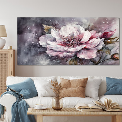 Pivoines roses et vertes sur une branche I - impression