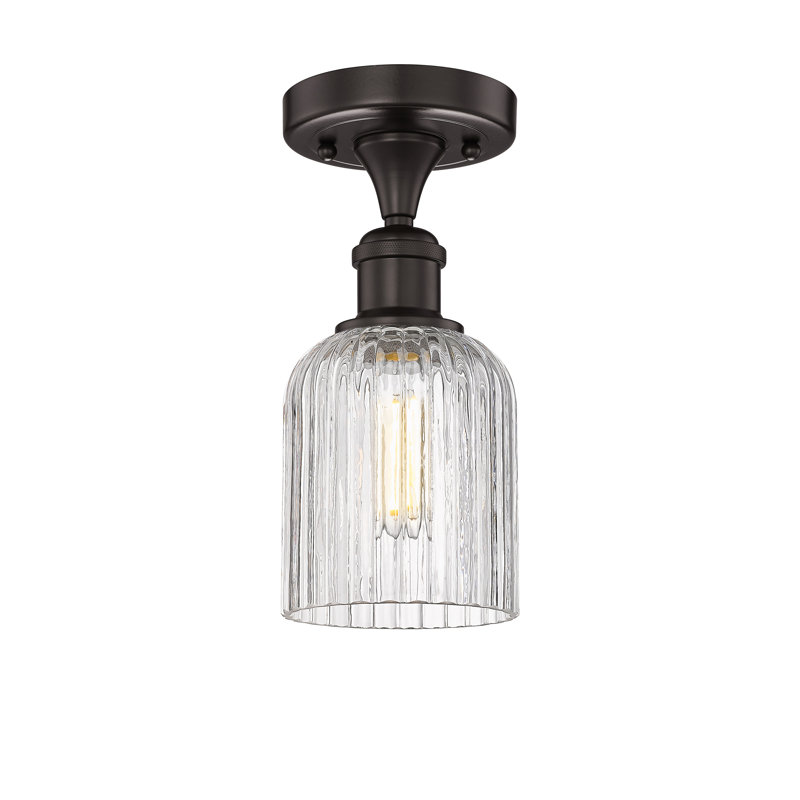 Edison - Adriena - Plafonnier semi-encastré 5 "1 lumière, Bronze frotté à l'huile, Clair