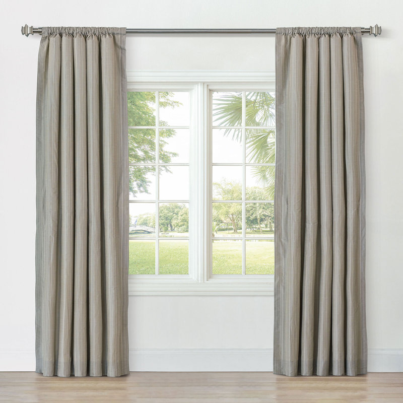 Reverie Striped Curtain Panel, Truffle, 96" W x 108" L