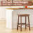 Saddle-Seat Counter Height Stools Set of 2 Backless Barstools w/ Curved Seat-1578976393