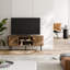 Mid-Century Modern Media Console, Tambour TV Stand with Storage Cabinet and Shelf for 60" TVs, Walnut Brown-1963442923-1977197844