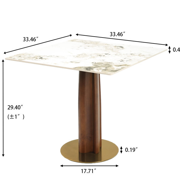 Brayden Studio Modern Rectangular 33.5" Sintered Stone Dining Table ...