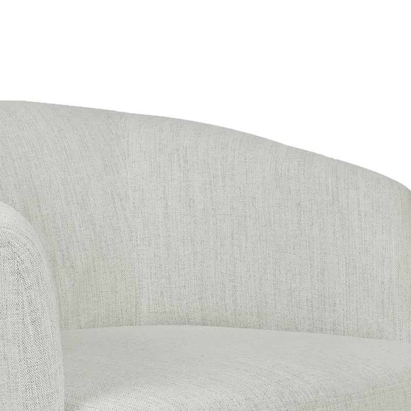 Modern Upholstered Swivel Barrel Chair, Accent Chairs with Wood Base for Living Room, Performance Fabric
