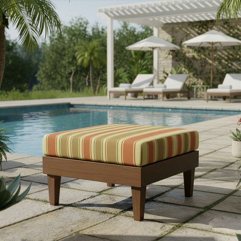 Coussin de remplacement pour repose-pieds d'extérieur Sunbrella, Huntington Adobe rayé