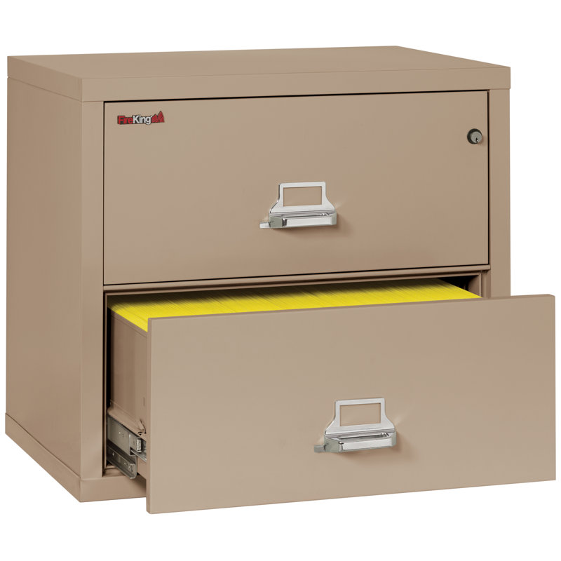 Fireproof 2 - Drawer File Cabinet, Key Lock, Taupe