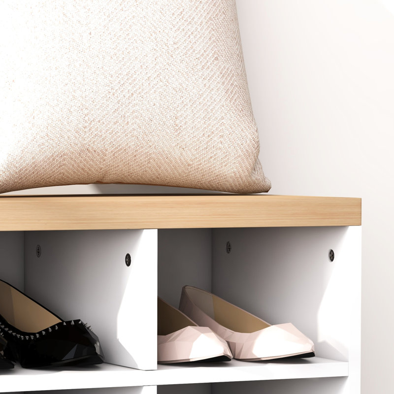 21 portemanteaux et banc à chaussures, 9 paires de rangement pour l'organisation du vestibule, blanc, étagères, décor, arbre de construction en panneau de particules, rangement, chambre à coucher, étagère,