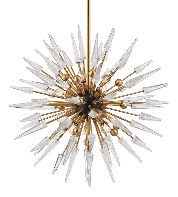 Sparta 12 - Light Sputnik Sphere Chandelier, Aged Brass