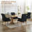 Tufted Upholstered High Back Dining Armchair, Linen-1544929072
