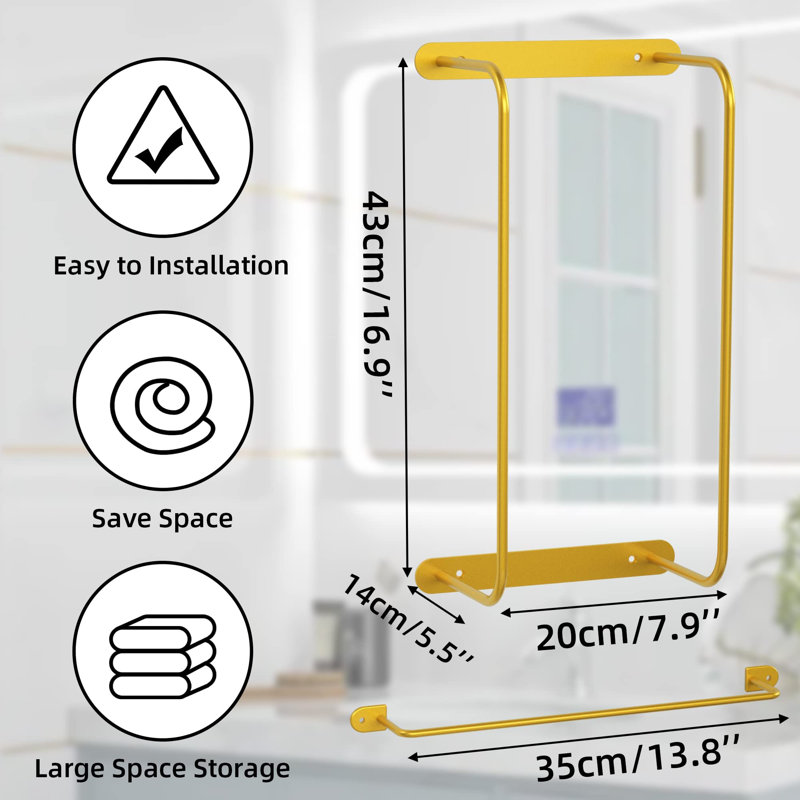 2 Towel Rack, Gold
