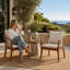 Ensemble de chaises d'extérieur pour 2 personnes, structure en bois d'acacia avec coussins hydrofuges, parfait pour la terrasse et le balcon
