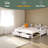 Wooden Daybed With Trundle Bed And Two Storage Drawers , Extendable Bed Daybed,Sofa Bed For Bedroom Living Room-738984800