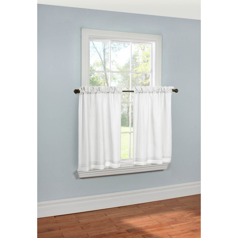 Semi Sheer Curtain Pair, White
