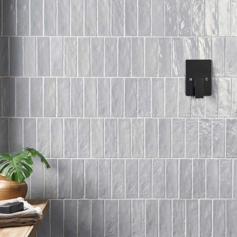 Montauk 2x8 Mixed Finish Ceramic Tile, Sky Blue