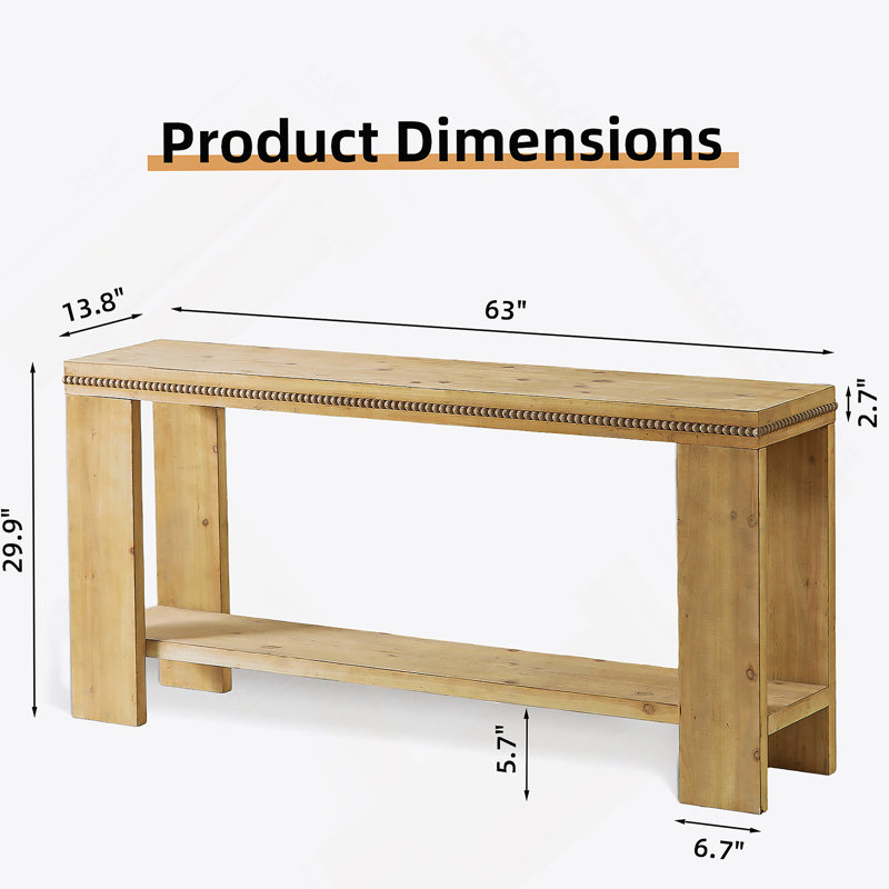 Console 63 "avec tablette de rangement Boho